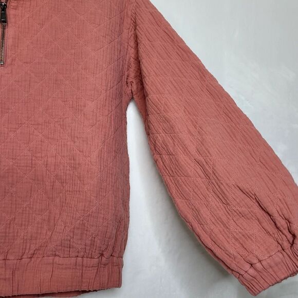 Madewell Rose Dust Diamond Jacquard Half Zip Pullover Size XS - Picture 7 of 13